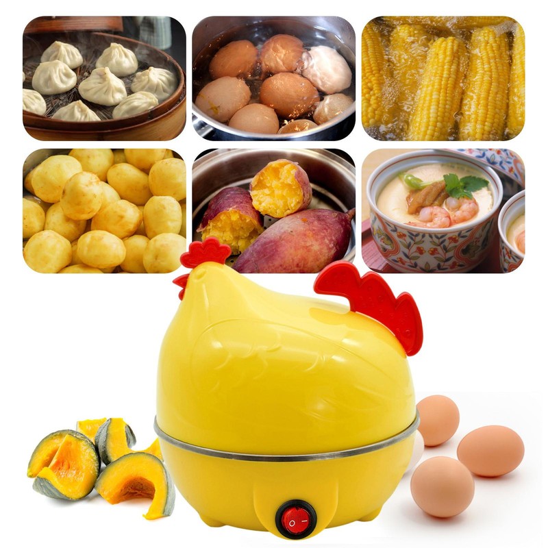 White Yellow Egg Cooker Made Of Food-grade PP Enjoy Delicious Eggs Anti-heat