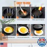 6 Pcs Professional Egg Ring Set, Non-stick Griddle Omelette Ring, Pancake Molds with Oil Brush,Stainless Fried Egg Molds with Orange Anti-scald Silicone Handle
