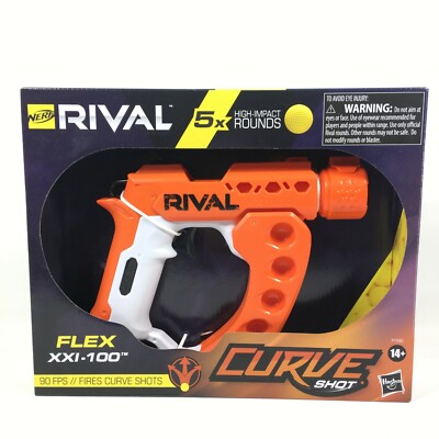 Nerf Rival Curve Shot Flex XXl 100 Blaster 5X High Impact Blaster Fire Rounds 