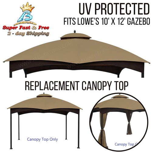 Top Replacement 10x12 Patio Gazebo Pavilion Sun Shade Cover 
