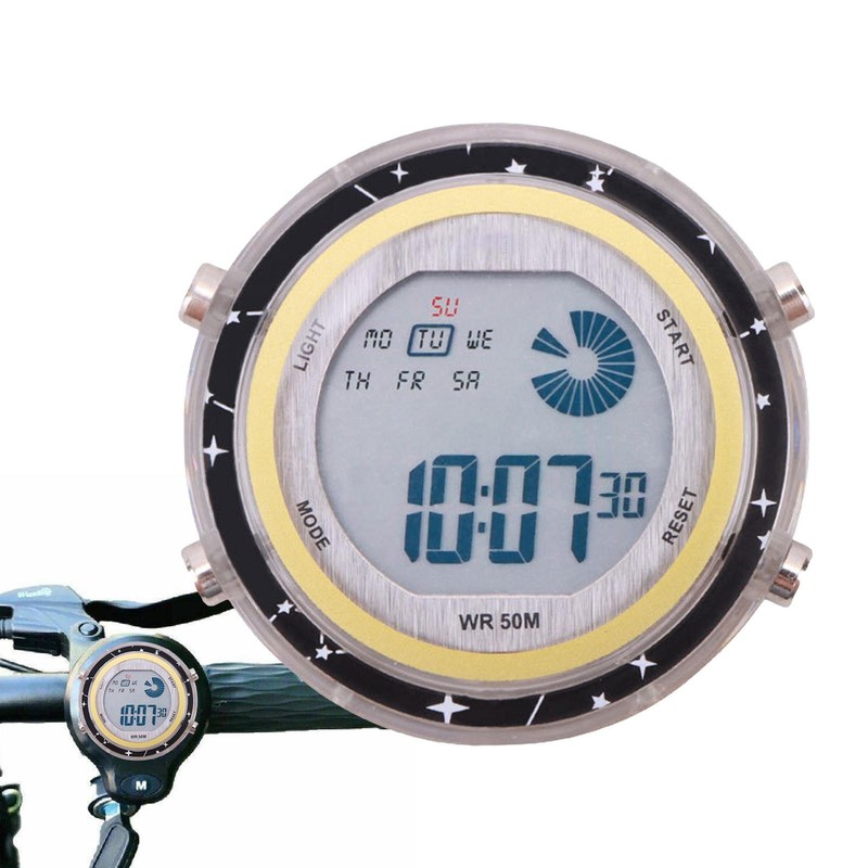 Motorcycle Digital Clock Waterproof Stick-On Motorbike Mount Watch