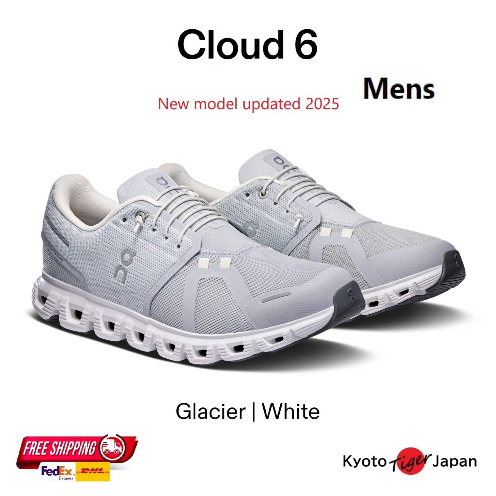 ON Men's Cloud 6 (Glacier/White) 3MF10070070 Casual Newmodel