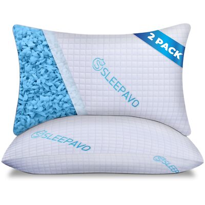 Queen Size Set Of 2 - Extra Firm Bed Pillows - A...