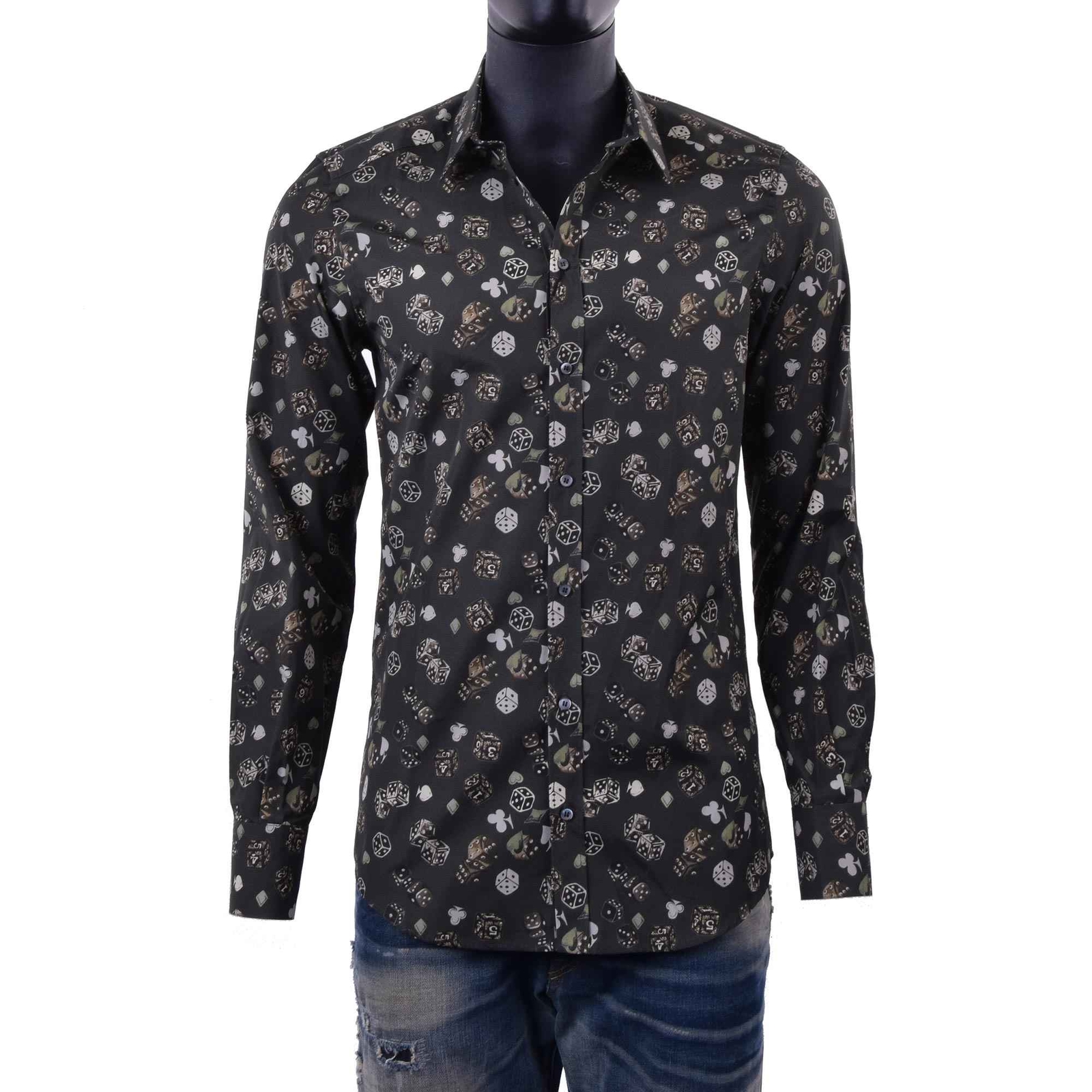 

Dolce - Gabbana Золотая рубашка с принтом Cube - Deck Рубашка цвета хаки, зеленая 06095, Зеленый