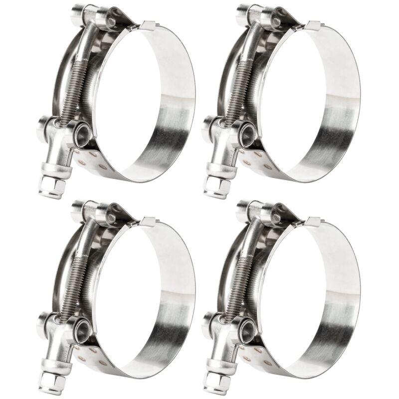 ISPINNER 4 Pack 3 Inch 304 Stainless Steel T-Bolt Hose Clamps Clamp Range 83-...