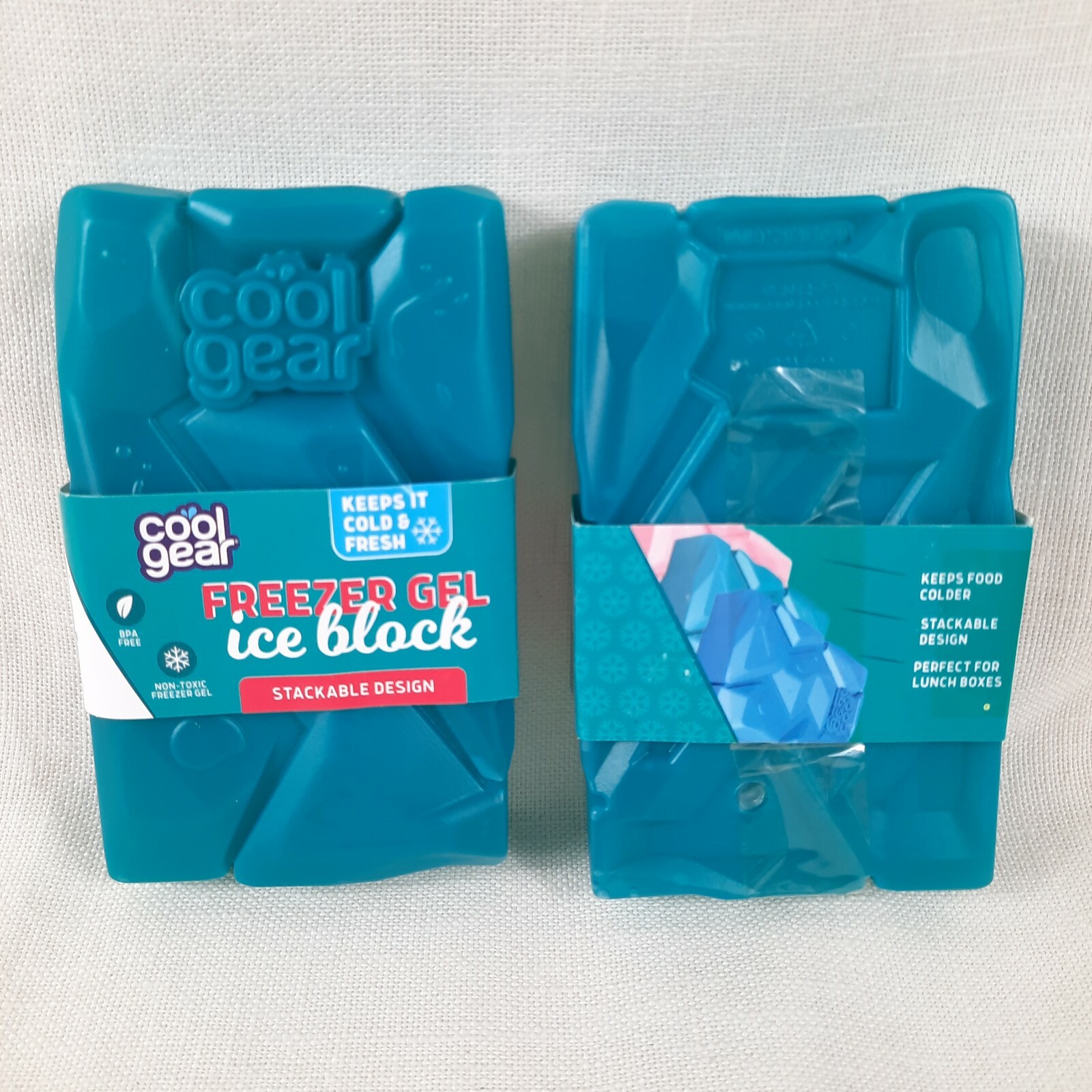 Cool Gear Freezer Gel Ice Blocks, Lunch Box/Cooler Stackable