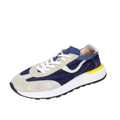 Men's shoes MOMA 9 (EU 42) elegant blue suede beige canvas BC85-42