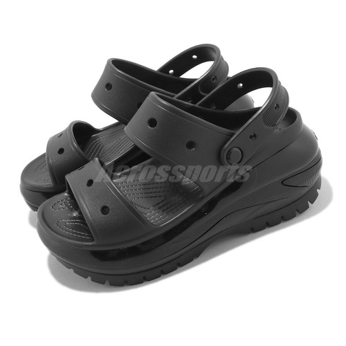 

Crocs Classic Mega Crush Черные мужские сандалии на платформе унисекс без шнуровки 207989001, Черный, Classic Mega Crush Sandal