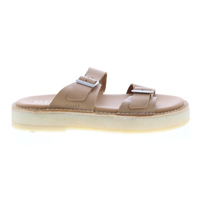 Clarks Desert Sandal 26160245 Женские бежевые кожаные сандалии с ремешком Обувь