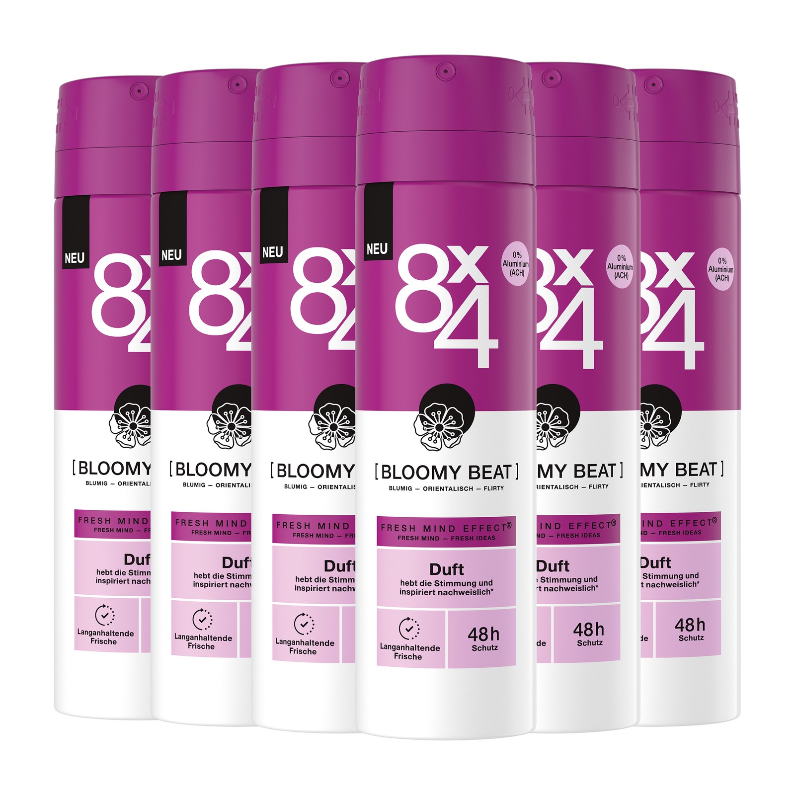 8x4 Deo Spray BLOOMY BEAT 6 x 150ml Mix aus blumig und orientalisch - Bild 1 von 3