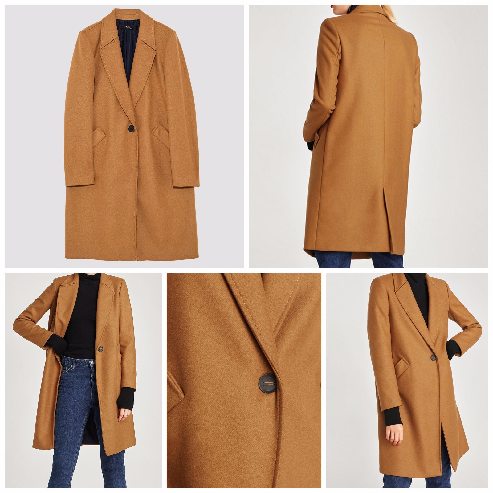 camel overcoat zara