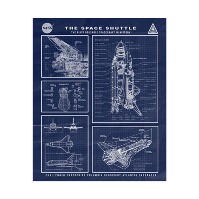 The Space Shuttle Blueprint Poster Space Rocket Diagram Schematics