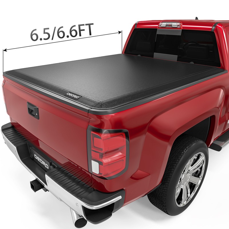 4 Fold Tonneau Cover 6.5ft bed for GMC Sierra Chevy Silverado 1500