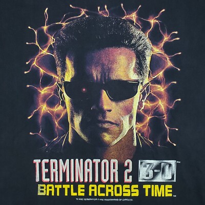 Vintage 90s Universal Studios Terminator  2 3-D Battle Across Time T-Shirt XL 