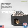 CATTASAURUS Portable Cat House, Foldable Cat Beds for Indoor Cats, Enclosed Peekaboo Cave for Multiple Cats up to 26 lbs, Scratch Resistant Bunk Beds, Tunnels, Tent, Hideaway, Couch (Dark Gray, Large)