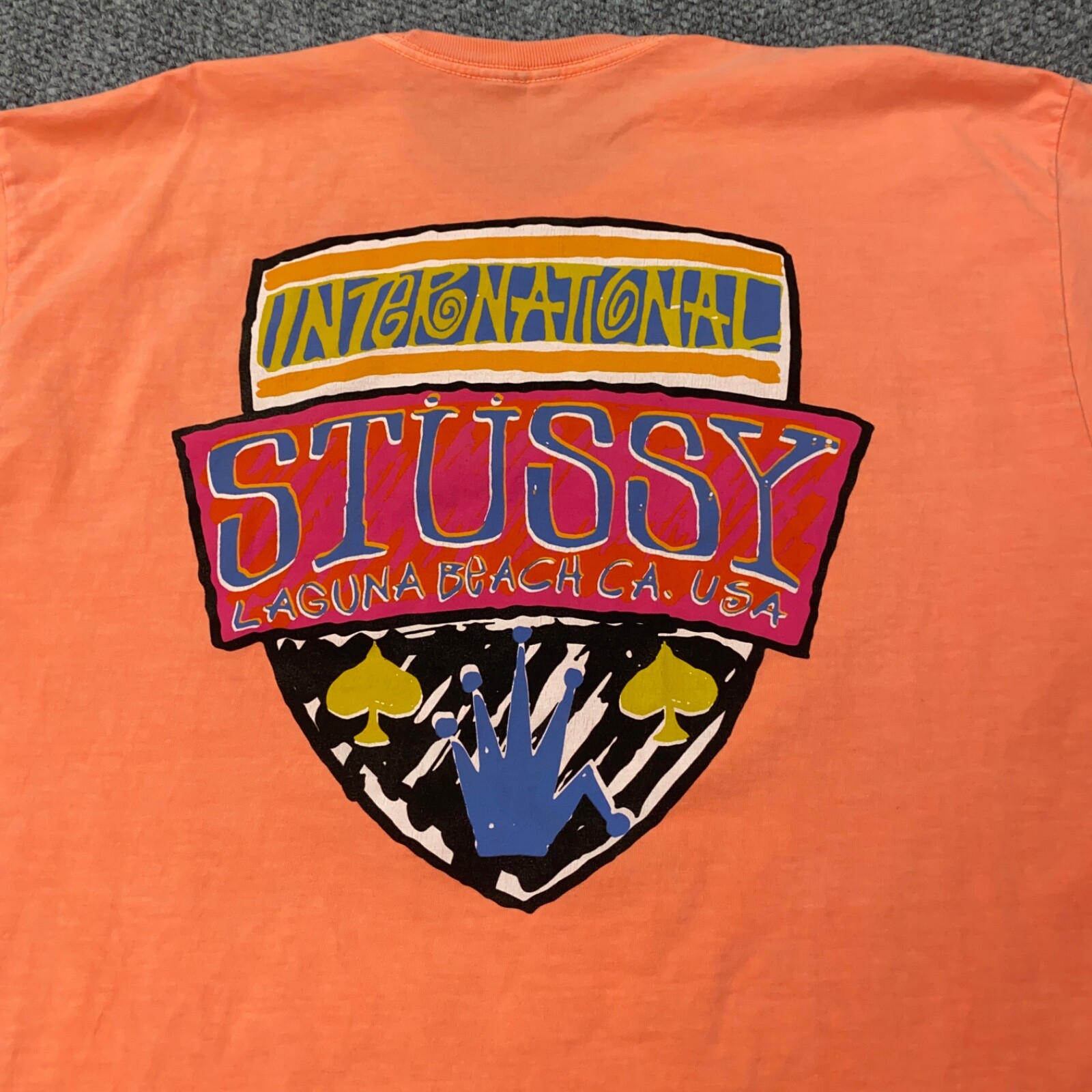 Stussy Association Laguna Beach Tee Mens Shirt XL Orange
