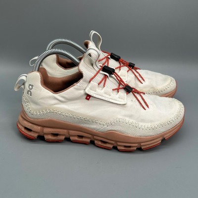 On Running Cloudaway Ice Chili Shoe Womens 8 White Athletic No Tie Pull Tab Lace