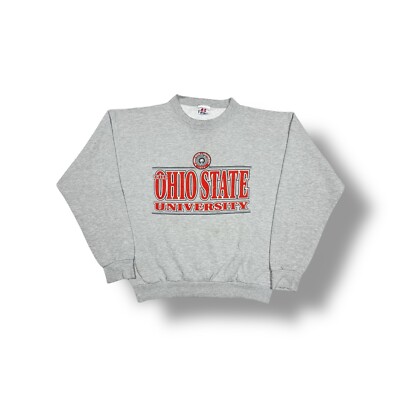 Ohio State University Marl Grey & Red Big Graphic Sweater Size Small