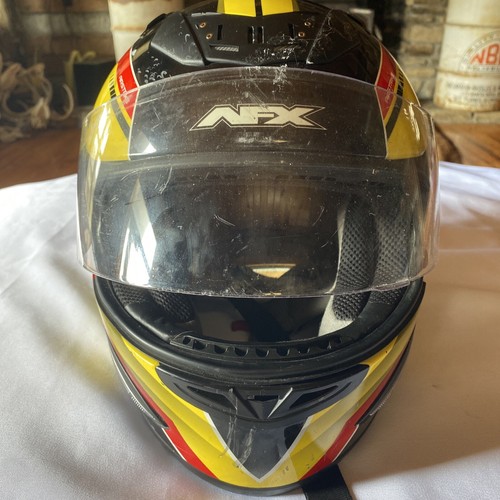 Helmet Adult Size Xl Red, Yellow, And Black