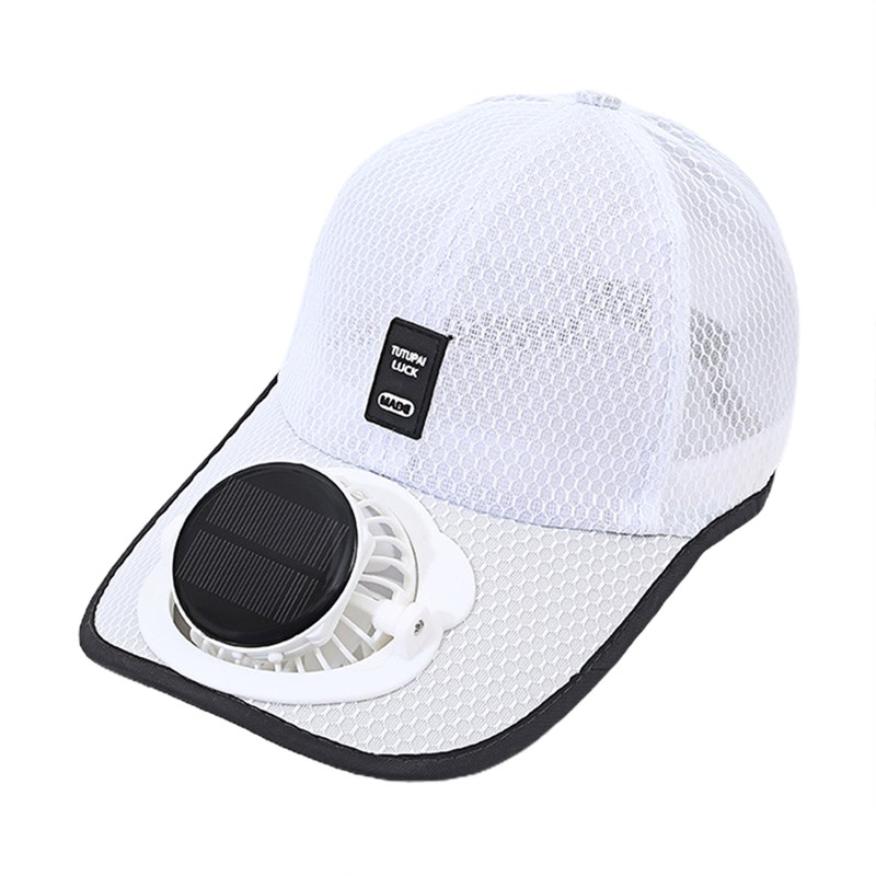Men Women Outdoor Sport Baseball Hat Solar Power Cooling Fan Sun Visor Caps