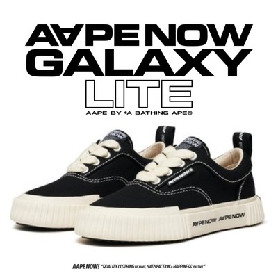 A BATHING APE AAPE NOW SHOES ''GALAXY LITE'' ( BLACK ) Men's Casual 2024 New