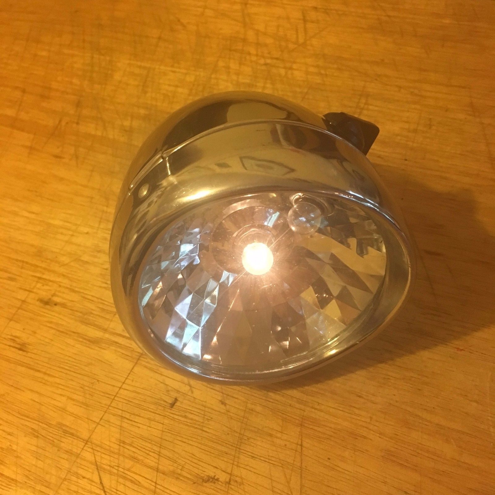 Saf-Tee~BICYCLE HEAD LIGHT~Chrome Plated~ORIGINAL BOX~Vintage