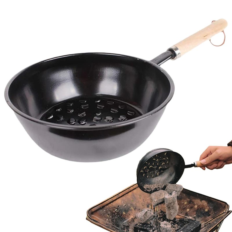 Chimney Charcoal Starter Pot Barbeque Safe Wood Handle BBQ Grill Chimney Lighter
