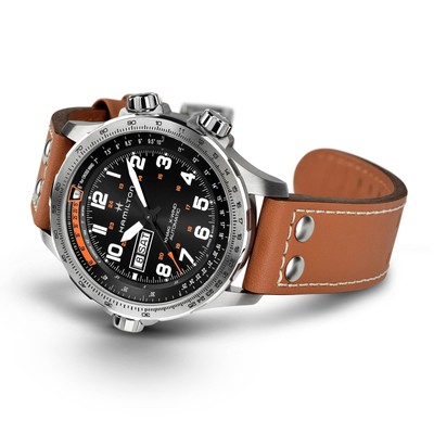 Pre-owned Hamilton - H77755533 - Khaki Aviation X-wind Day Date Auto Office Automatic