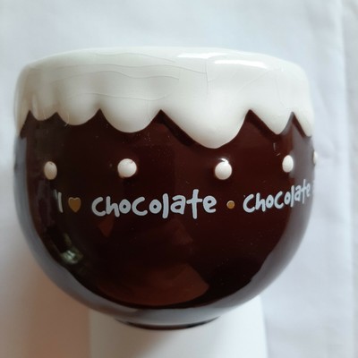 Chocolate Lovers ''2-Fisted'' Mug/Bowl by Ganz, 14 oz, ''I Love Chocolate''