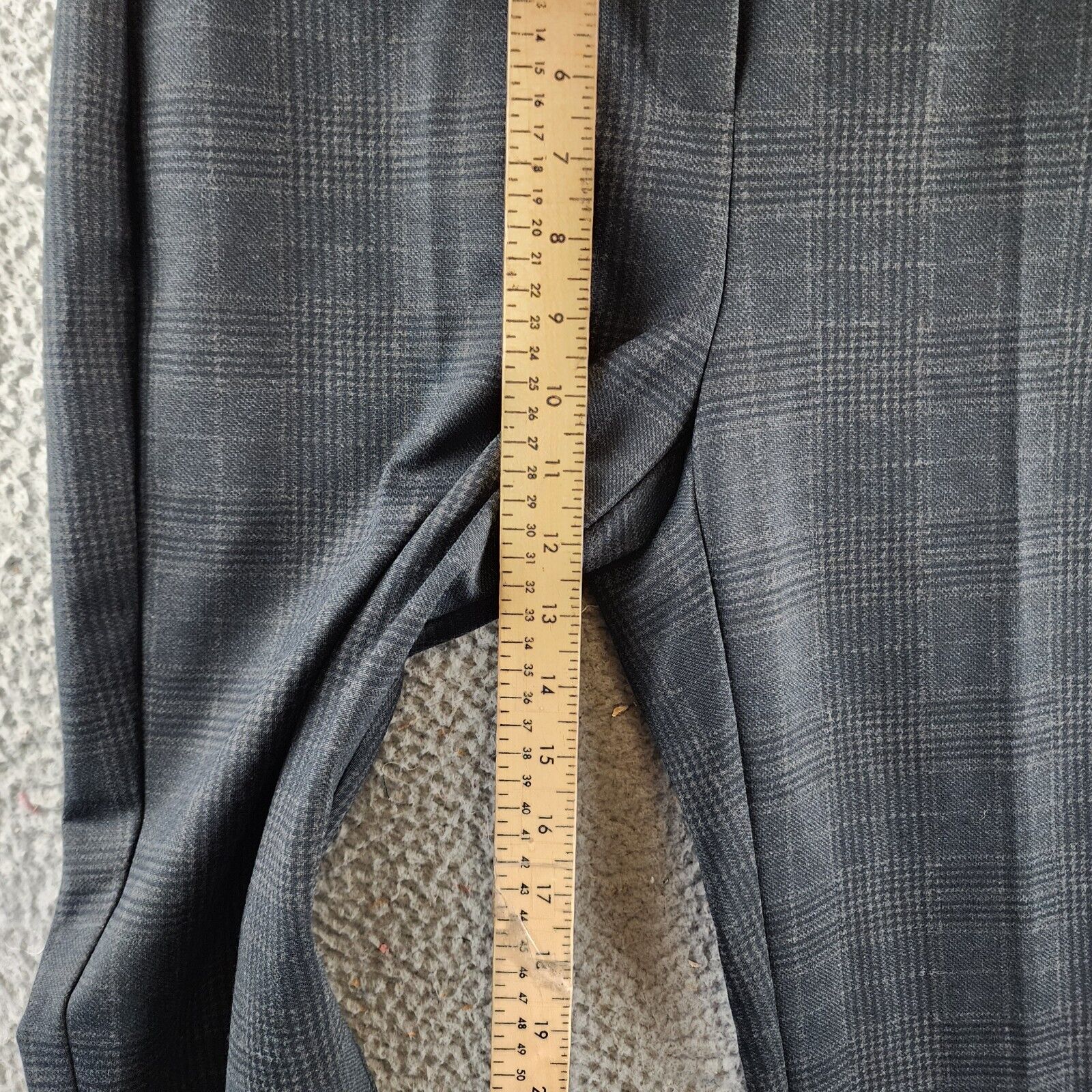 Kobi Halperin Lisa Cropped Check Cigarette Pants Women's 6 Navy Zip Hook & Bar - Picture 6 of 14