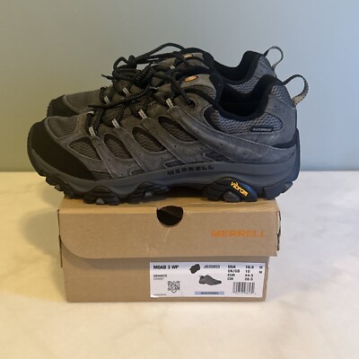 MERRELL MOAB 3 WP HIKING TRAIL SHOES MEN'S SIZE 10.5 J035855 GRANITE NIB