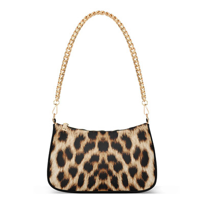 Leopard Print Cheetah Pattern Shoulder Bag Purse for Women Tote Handbag with Zip