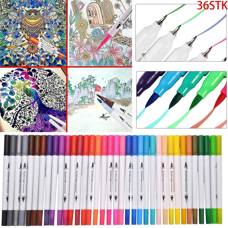 36Tlg Farben Filzstift Marker Set Glas Stein Papier Holz Für DIY Graffiti