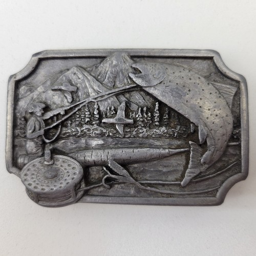 Siskiyou Buckle Co Fisherman Fishing Angler Oregon K-27 1983