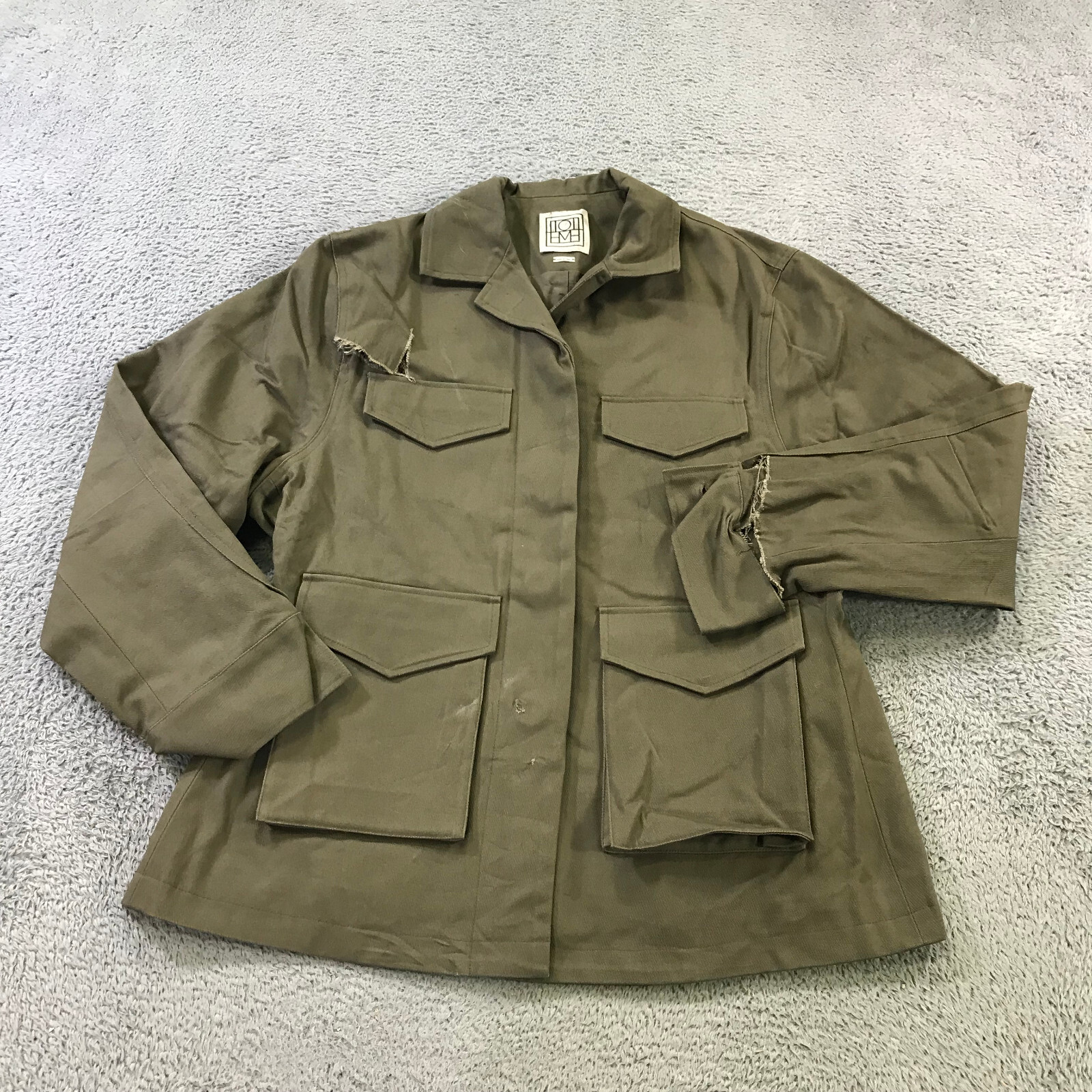 Toteme Jacket Womens 34 Org.$630 Army Jacket Khaki Green