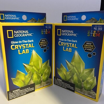 (2)National Geographic STEM Green Crystal Growing Lab DIY