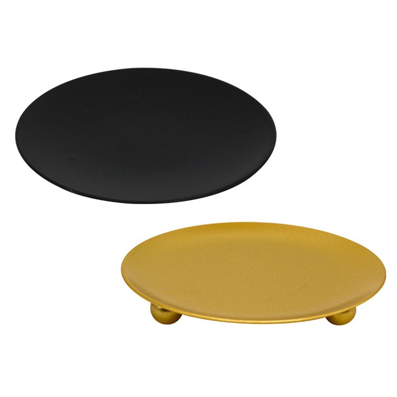 Round Metal Candle Tray Candle Dish Iron Art Candle Holder