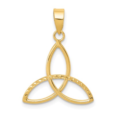 Avariah Solid 14K Yellow Gold Diamond Cut Trinity Pendant