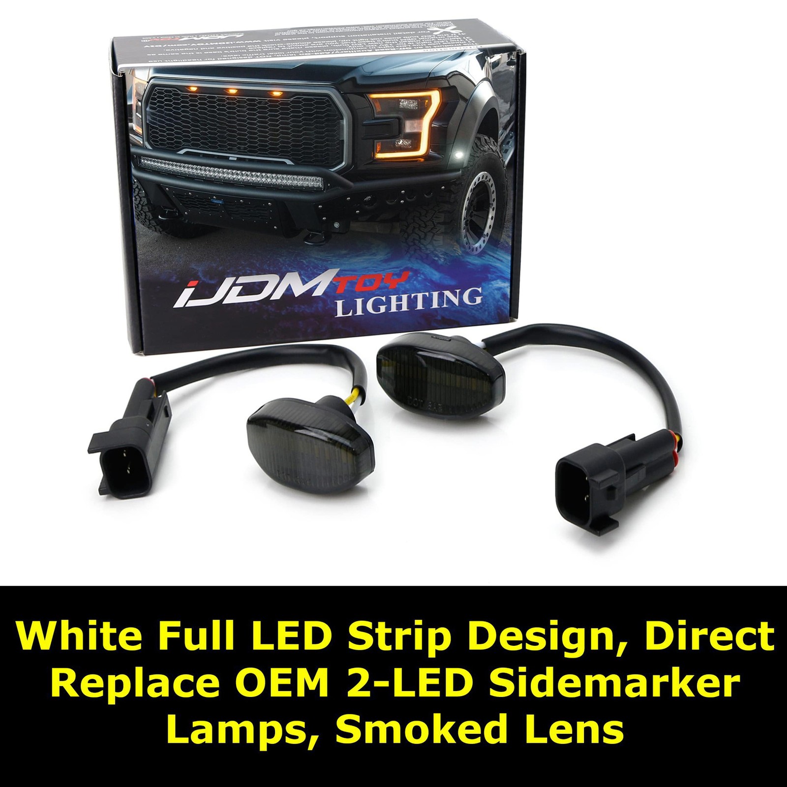 LED Front Fender Side Marker Lights For Ford 2010-14 Raptor by iJDMTOY