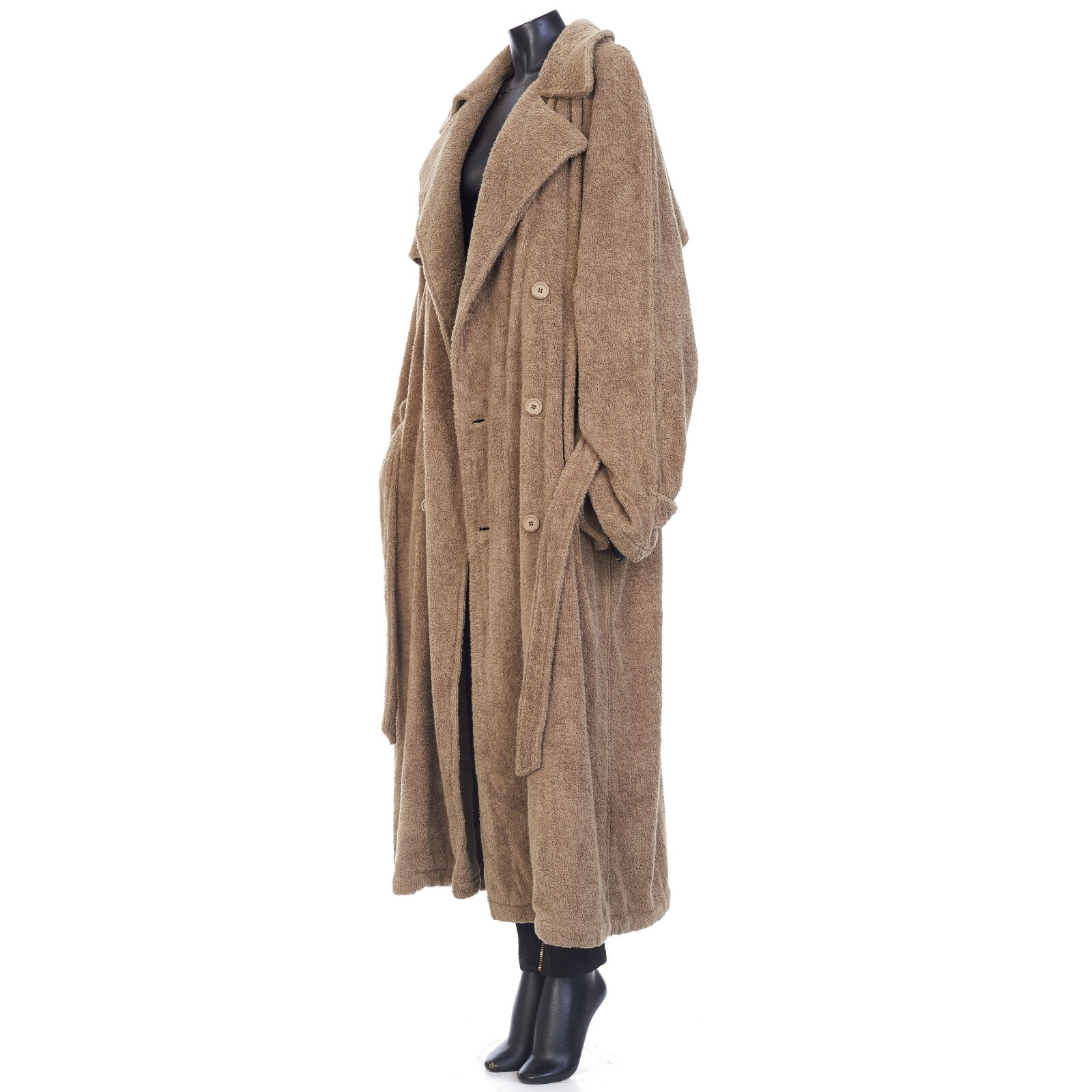 Pre-owned Balenciaga 2790$ Double-breasted Towel Trench Coat In Neutral Beige
