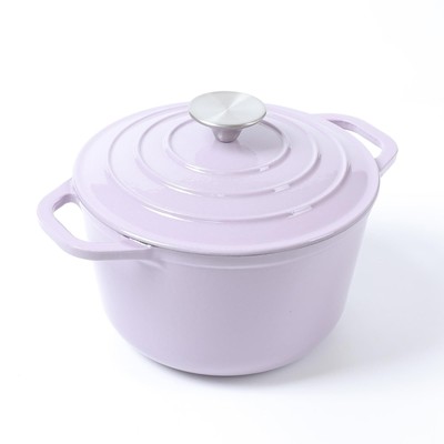 Enameled Cast Iron Dutch Oven with Lid, 3 Quart Deep Round Dutch Oven with Du...