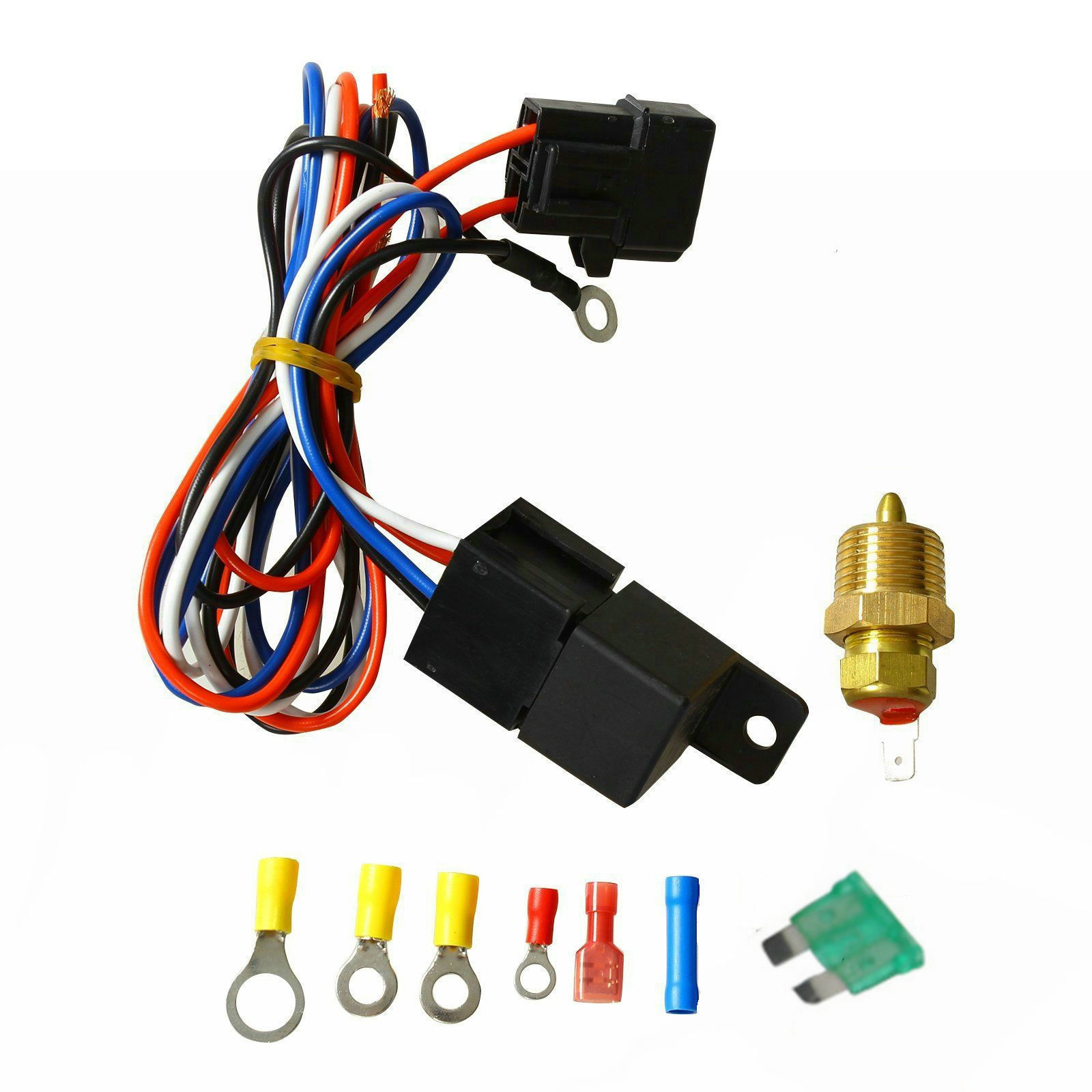 WIRING & 30 AMP RELAY & TEMPERATURE CONTROL SUIT THERMO FAN UNIVERSAL PRO
