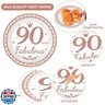 50 Guests 90th Birthday Plates Napkins 90th Birthday Decorations for Women Rose Gold Party Supplies 90 Year Old Birthday Decorations Disposable Paper Tableware Cheers to 90 Years Dinnerware 200PCS