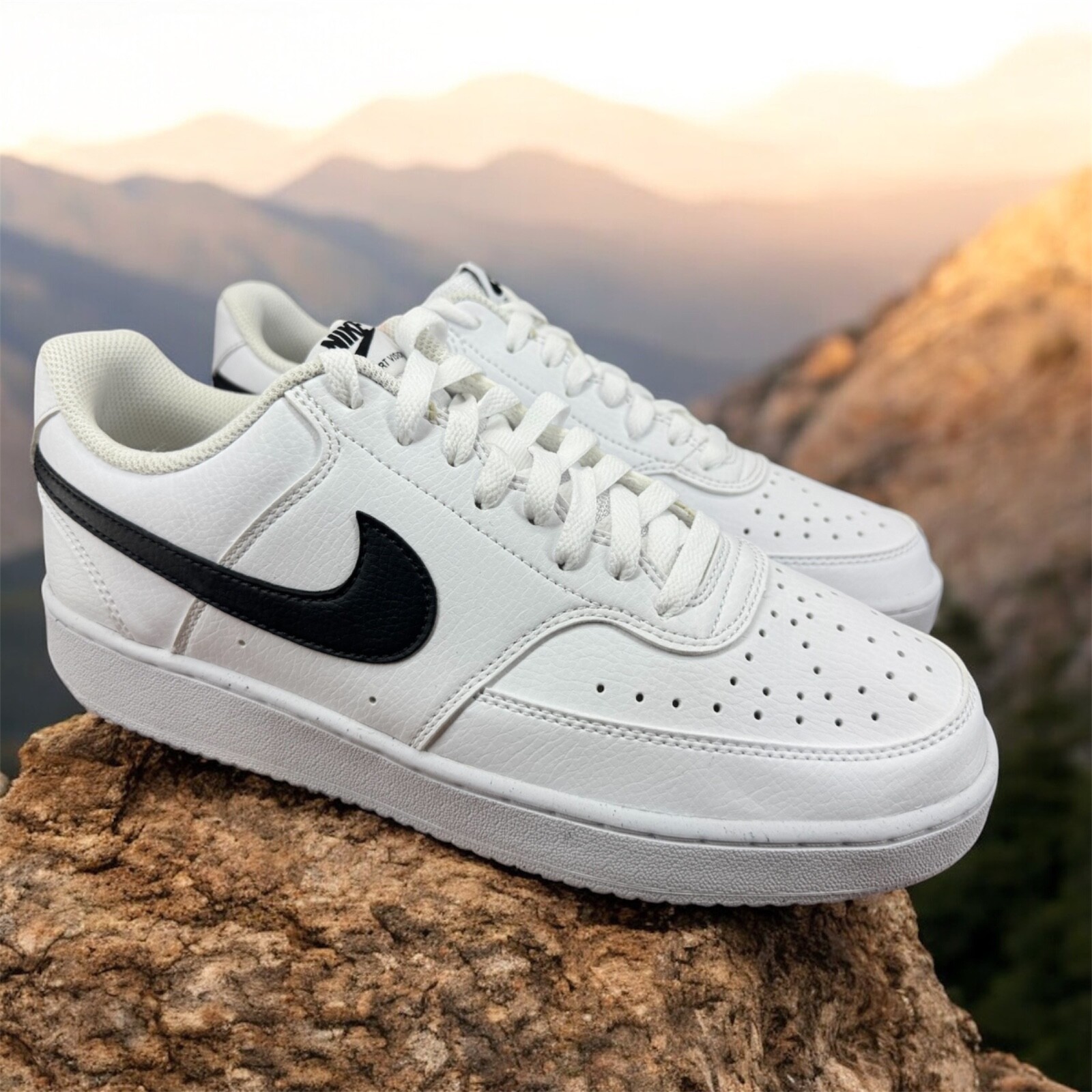 靴 NIKE COURT VISION LO W/W DH3158-100 23.5 Nike COURT VISION LOW NN Women's 8 All White DH3158-100