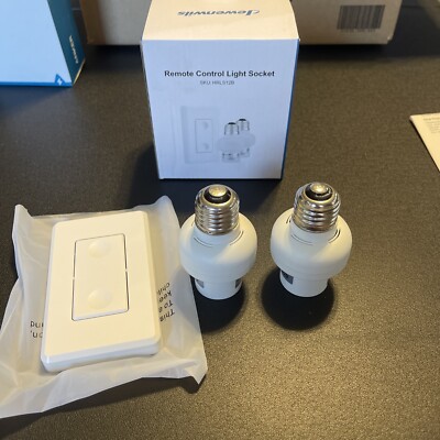 DEWENWILS Remote Control Light Socket Wall Mounted Wireless Light Switch White