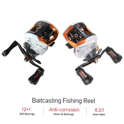 Baitcasting Fishing Reel 12+1BB 6.3:1 Gear Ratio with Magnetic Brake System Z4M0