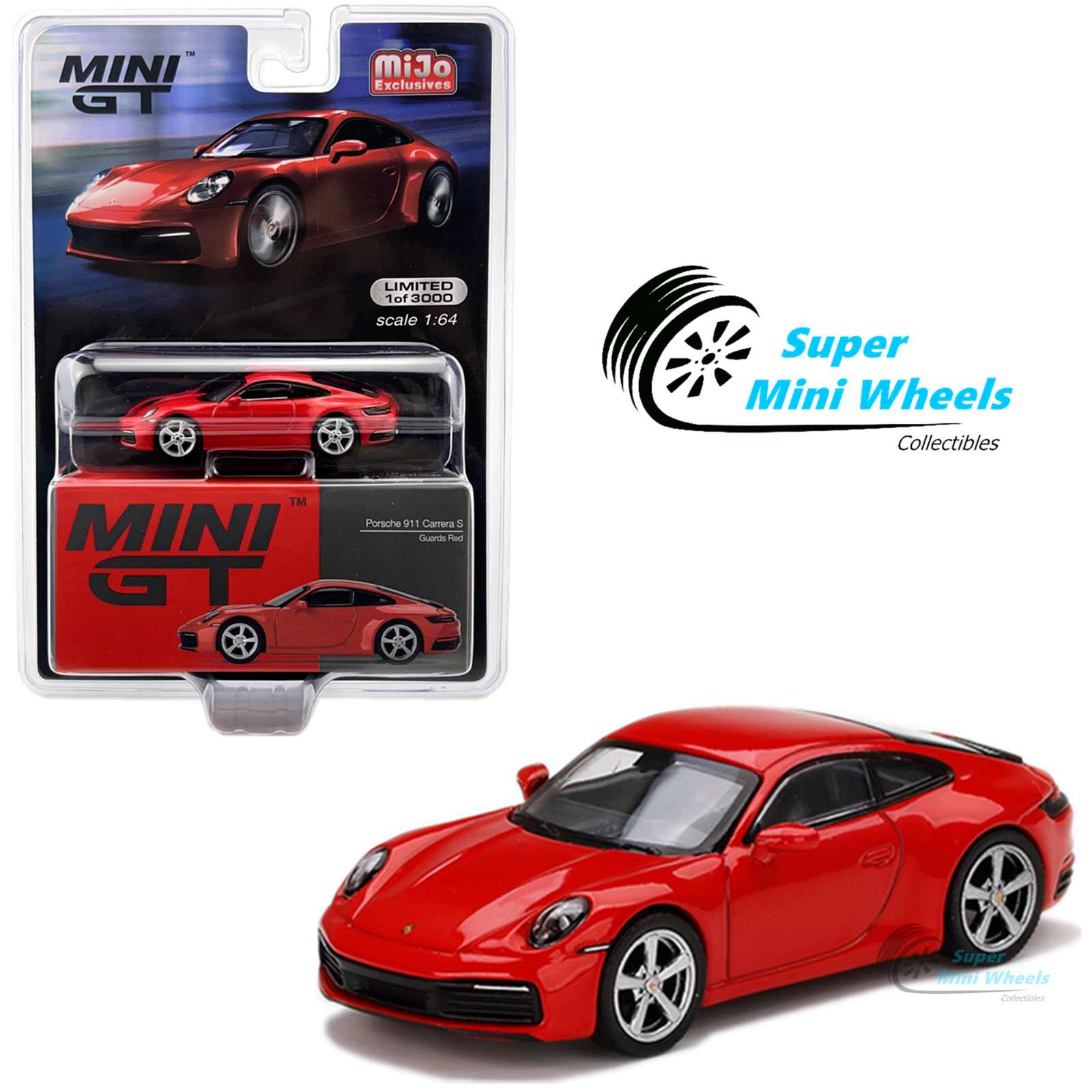 Mini GT 1:64 Porsche 911 Turbo S, Guards Red