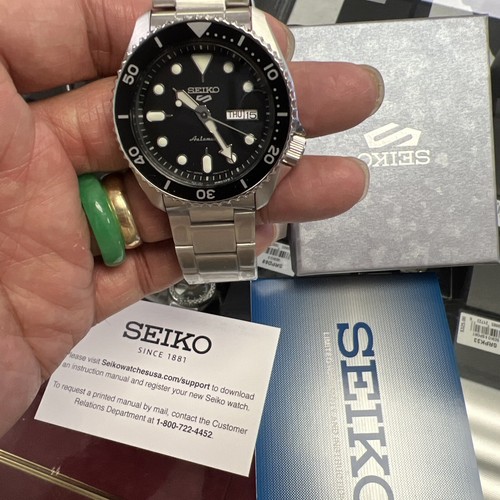 Pre-owned Seiko 5 Sports 42.5 Mm Automatic Stainless Steel Black Dial Watch - Srpd55k1??