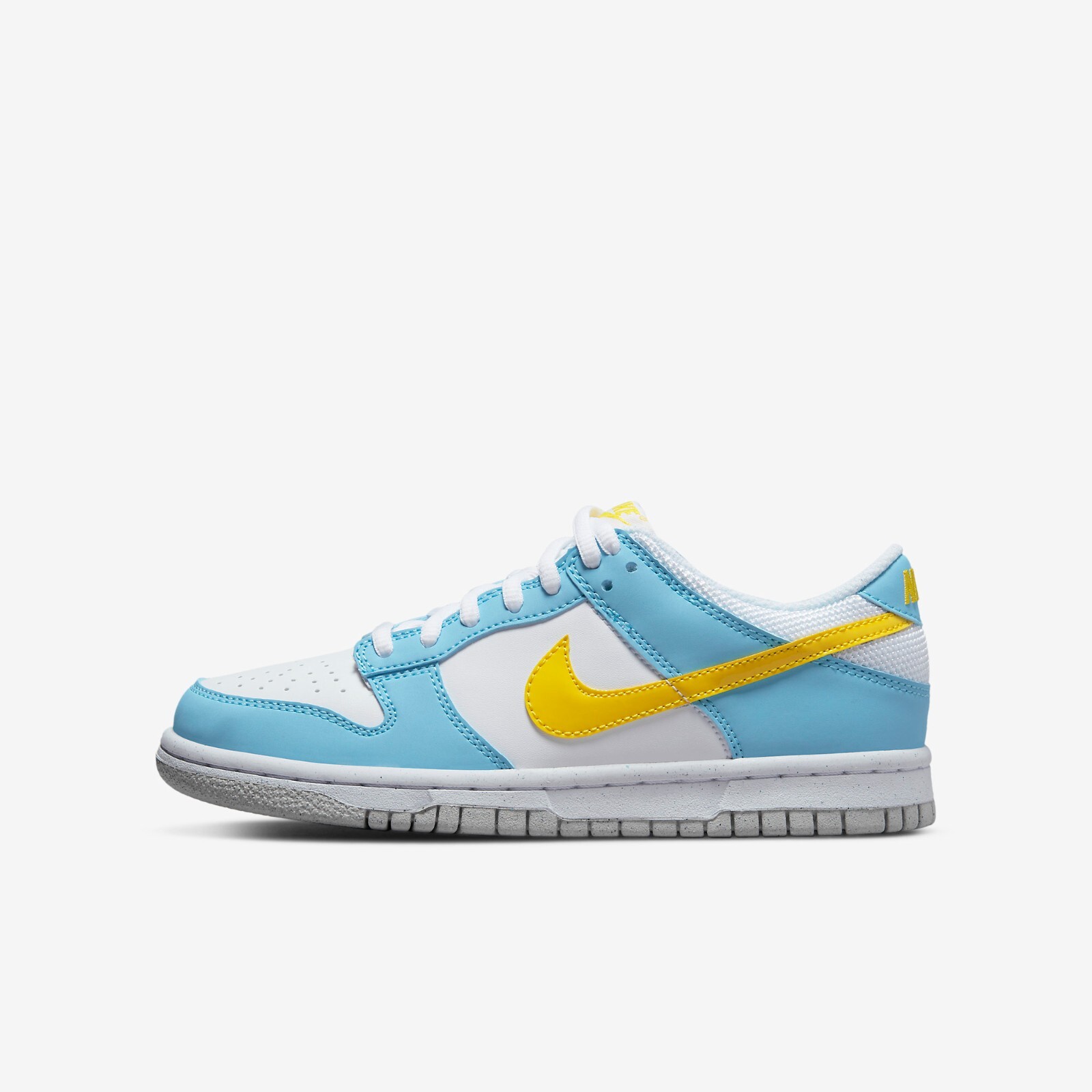 

Кроссовки Nike Dunk Low Next Nature Blue Chill Yellow Strike GS DX3382-400, Blue chill/yellow strike/white, Nike Dunk Low Next Nature Blue Chill Yellow Strike