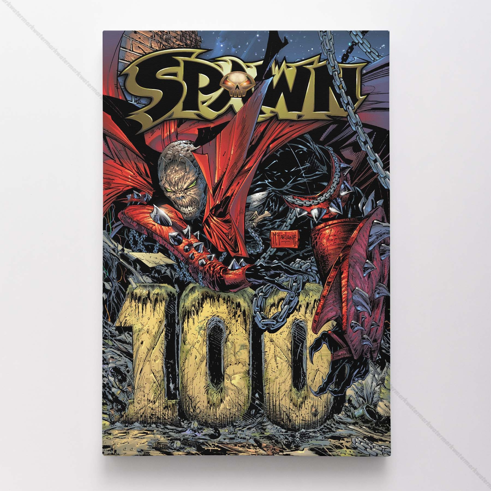 Spawn 100 Poster Canvas Comic Book Cover Art Print #A